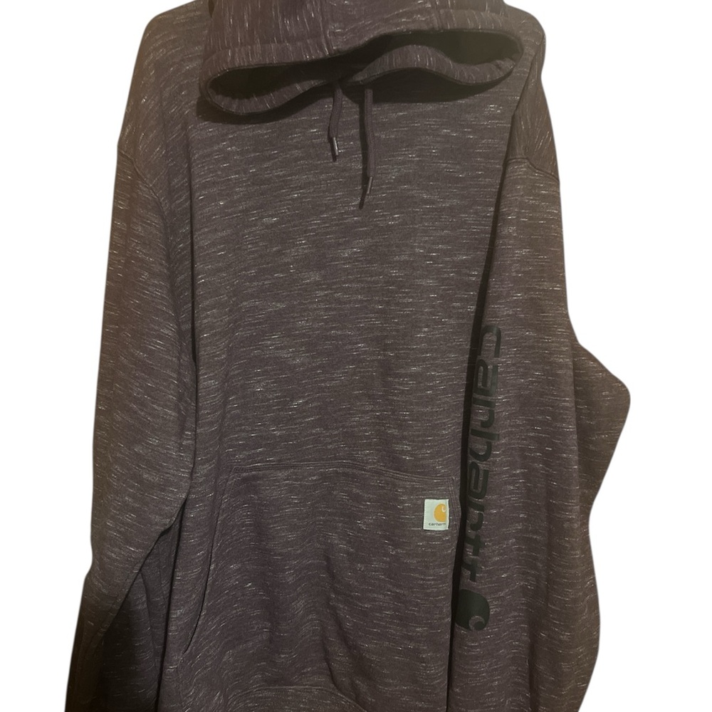 Carhartt Men's Heathered Purple Hoodie - Picture 2 of 4